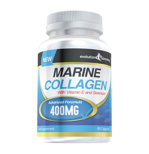 Marine Collagen 400mg with Vitamin E and Selenium - 90 Capsules -New Advanced Forumla