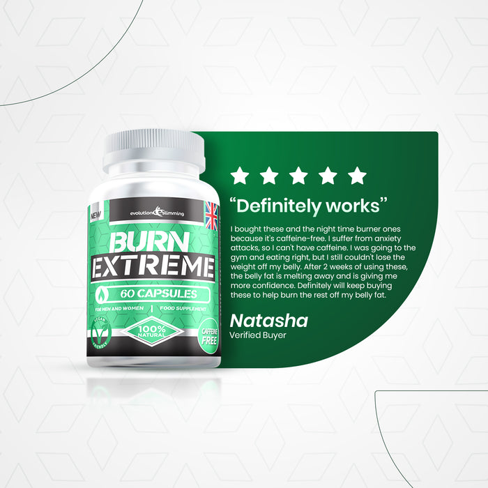 Burn Extreme High Strength Weight Loss Supplement - Caffeine-Free and Vegetarian