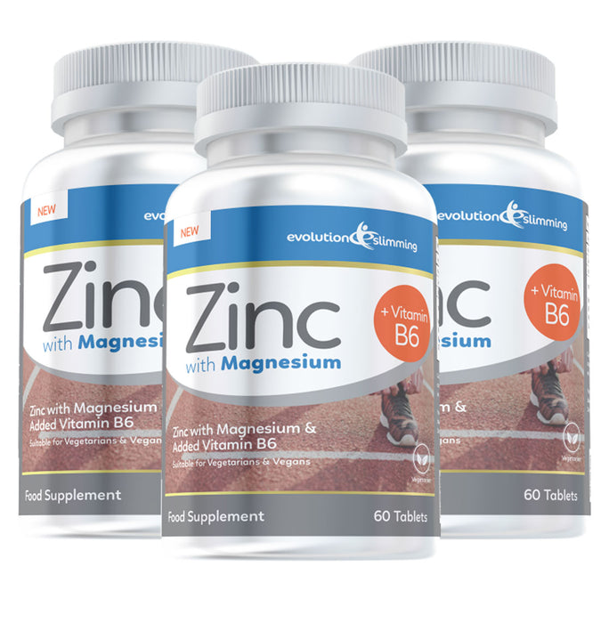 Zinc Tablets with Magnesium & Vitamin B6, Suitable for Vegans & Vegetarians