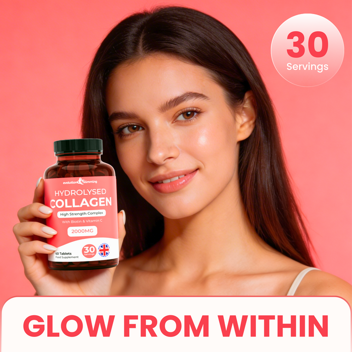 Collagène hydrolysé haute concentration 1 000 mg pour cheveux, peau et ongles + vitamine C