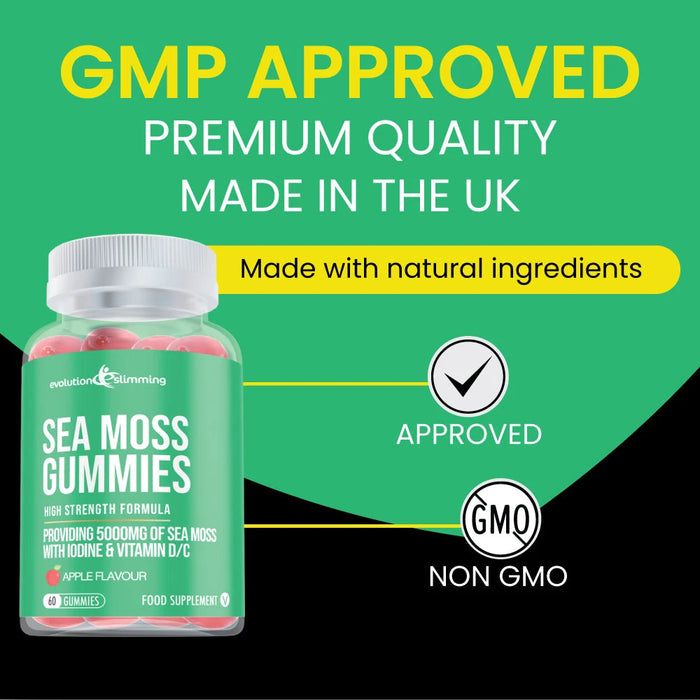 Sea Moss Gummies with Iodine, Vitamin C & Vitamin D -  Anti-Inflammatory & Immunity Support Evolution Slimming