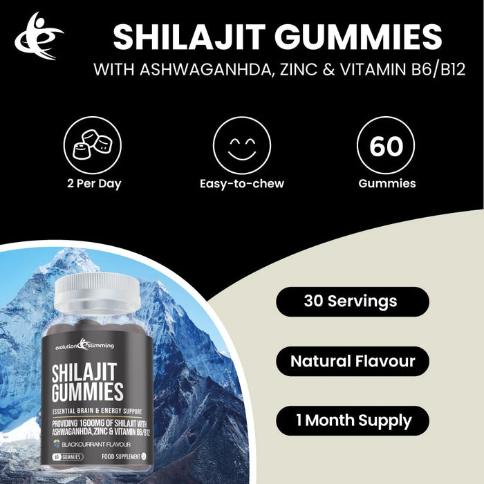 Shilajit Gummies with Ashwagandha - Evolution Slimming