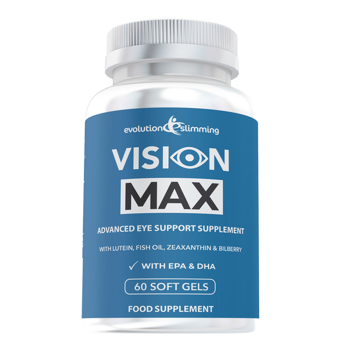 Vision Max - Natural Eye Support Supplement with Lutein, Fish Oil, Bilberry & Zeaxanthin