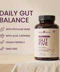 Gut Five daily gut balance product benefits with psyllium husk and aloe capensis